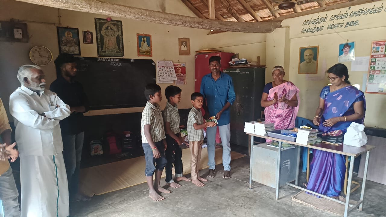 Ajith fans provides stationeries for students
