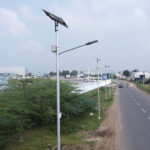 Installation of solar street lights in village