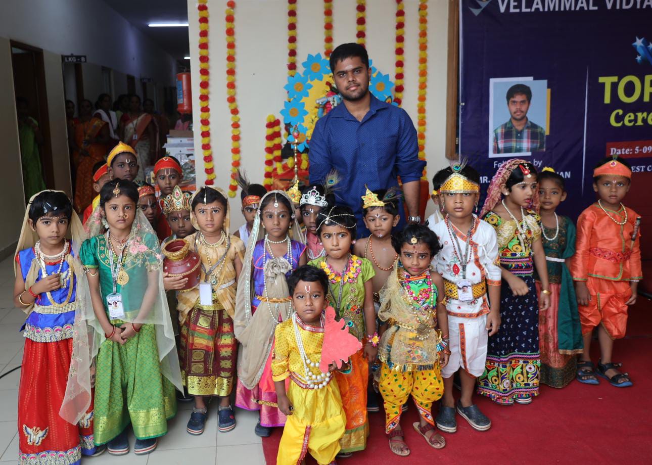 Velammal Vidyalaya KG students celebrates Krishna Jayanthi