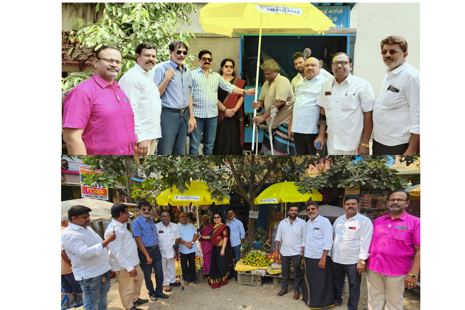 Lions club distributes umbrellas